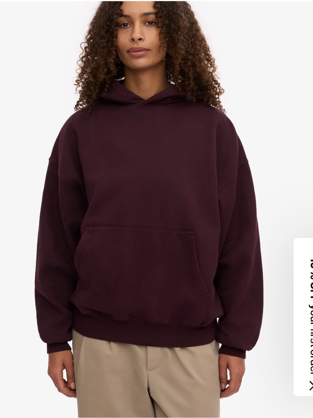 Colorful Standard Organic Oversized Hoodie in Oxblood Red Large